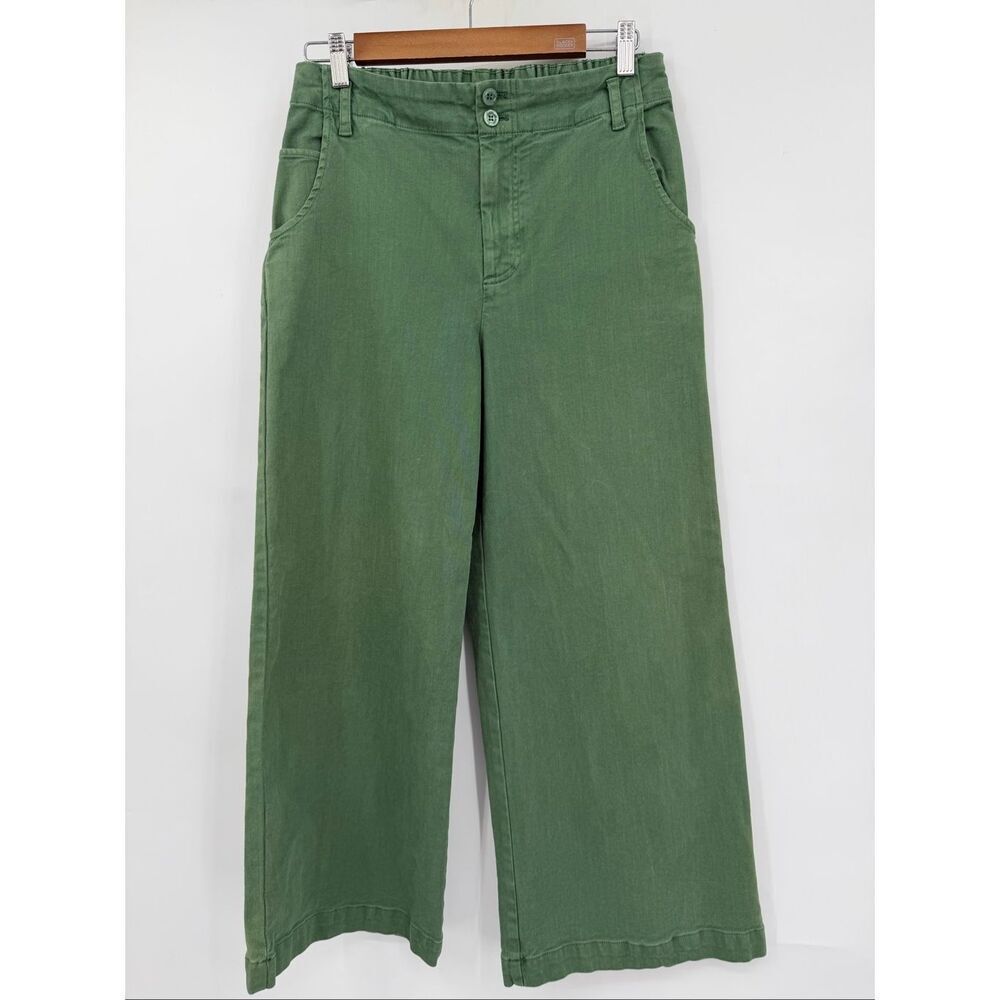 YFB Young Fabulous Broke Green Wide Leg High Rise Stretch Pants Size Medium